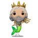 Vue rapprochée de la figurine Funko POP Le Roi Triton avec détails colorés et emballage d'origine