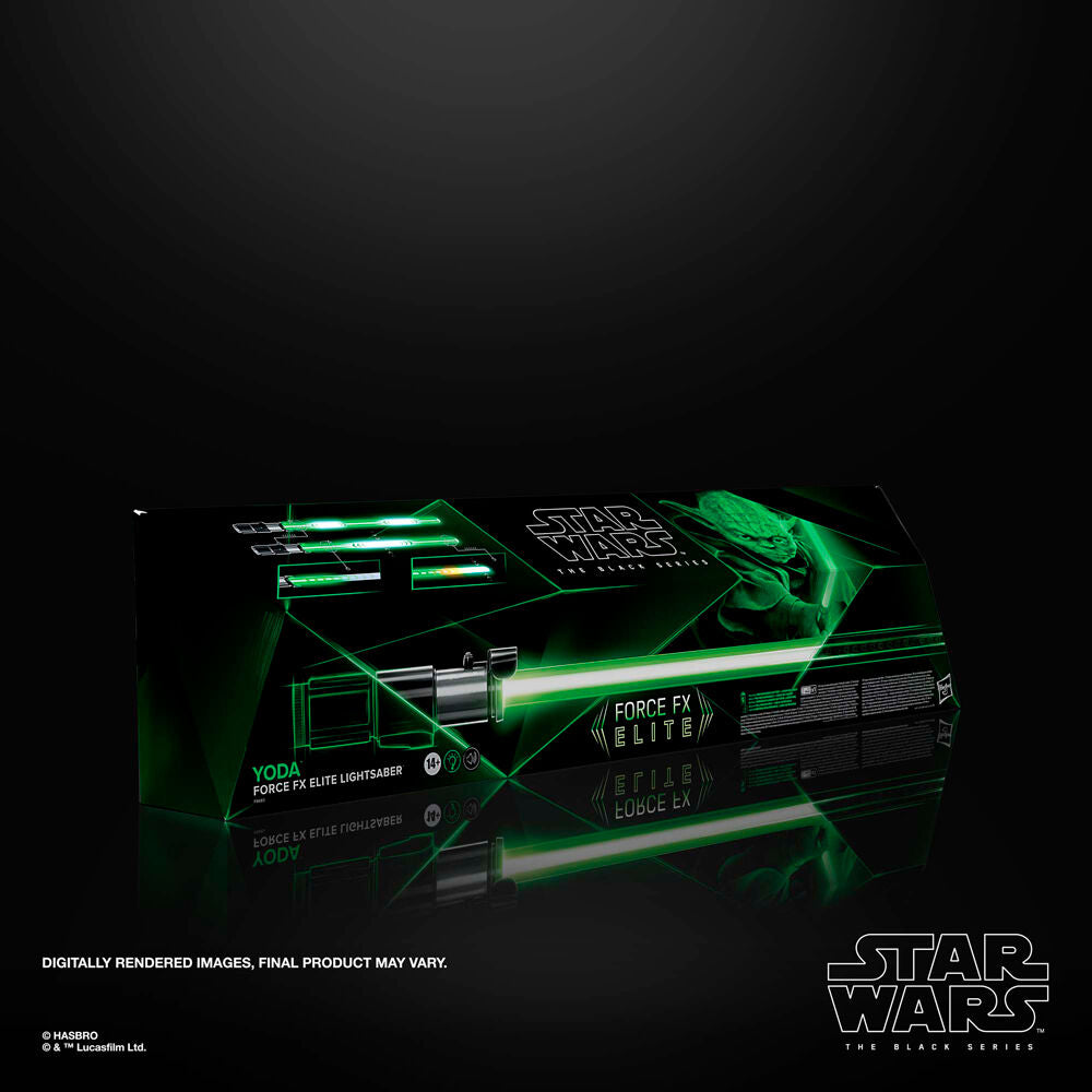 Effet de coupe murale reproduit avec la réplique du sabre laser Yoda