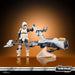 Speeder Bike posé sur un support, prêt à être exposé dans une collection