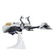 Vue latérale du Speeder Bike avec les deux figurines prêtes à l’action