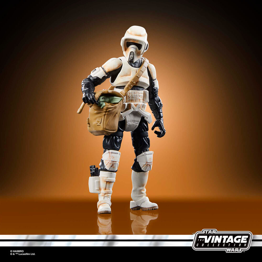 Détail des mains du Scout Trooper tenant les commandes du Speeder Bike