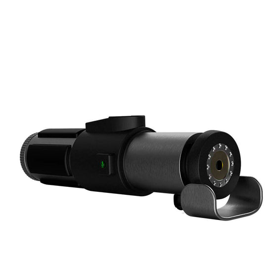 Vue latérale du sabre laser Yoda montrant la finition authentique et les détails