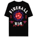 Zoom sur le design Fireball Him du t-shirt Stranger Things, montrant les détails du motif imprimé