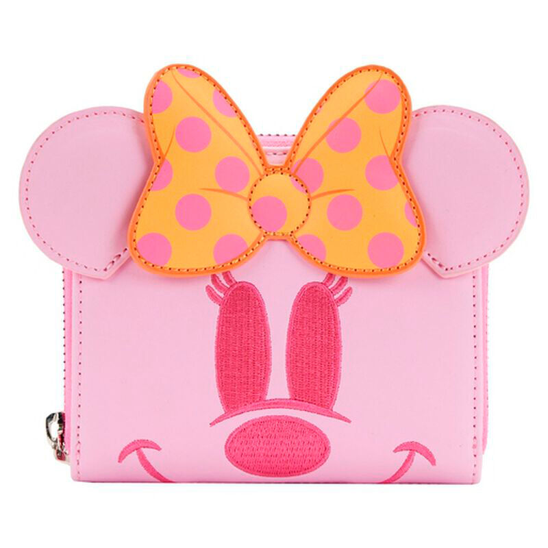 Portefeuille Loungefly Minnie Fantôme Disney en cuir vegan avec fermeture zippée et détails phosphorescents visibles