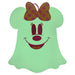 Détail du sac à dos Loungefly Minnie Fantôme montrant la texture et les finitions de qualité