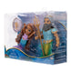 Ensemble des poupées Ariel et Triton Disney La Petite Sirène côte à côte, hauteur 15cm