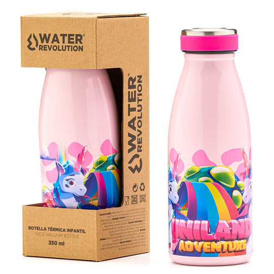 Bouteille thermo Water Revolution Uniland montrant le double mur isolant pour garder les boissons chaudes ou froides
