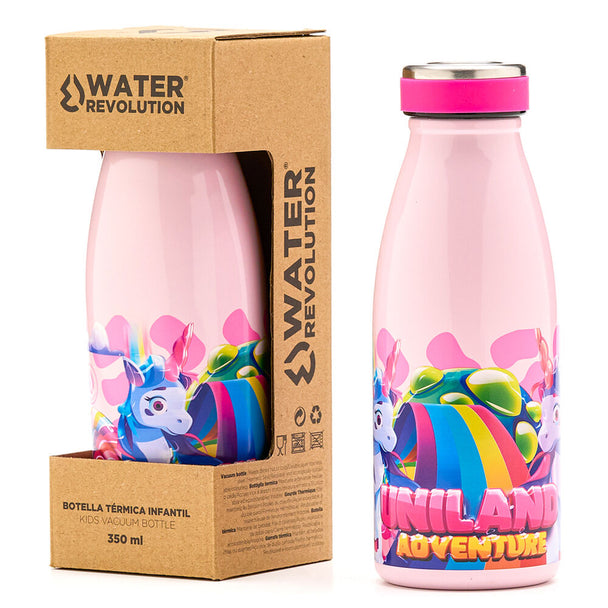 Bouteille thermo Water Revolution Uniland montrant le double mur isolant pour garder les boissons chaudes ou froides