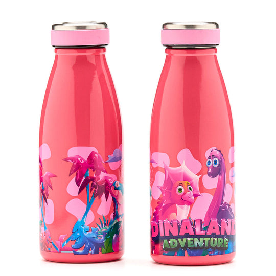 Gourde thermos Water Revolution Dinaland 350ml en acier inoxydable avec finition élégante, vue de face sur fond blanc