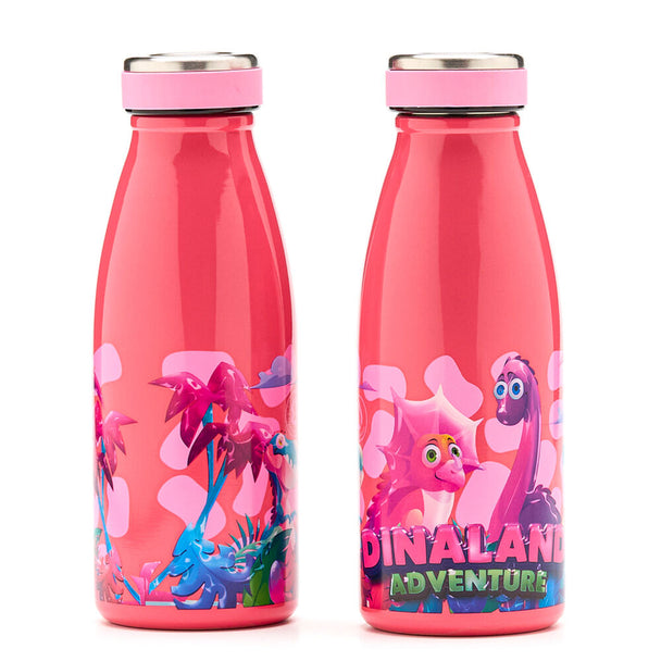 Gourde thermos Water Revolution Dinaland 350ml en acier inoxydable avec finition élégante, vue de face sur fond blanc