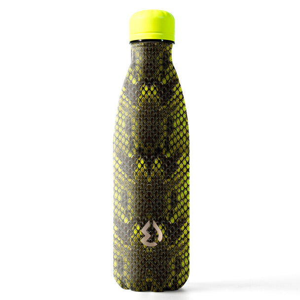 Gourde Water Revolution Snake 500ml en acier inoxydable avec finition noire mate et design serpent élégant