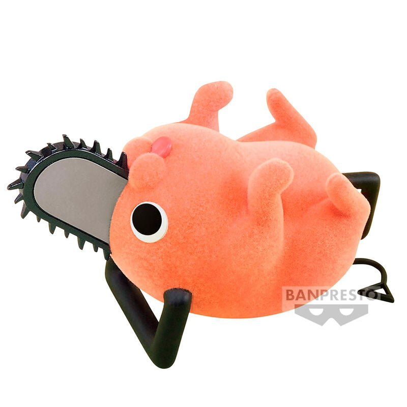 Figurine Pochita Ver.B Fluffy Puffy de Chainsaw Man vue de face, hauteur 7 cm, marque BANPRESTO