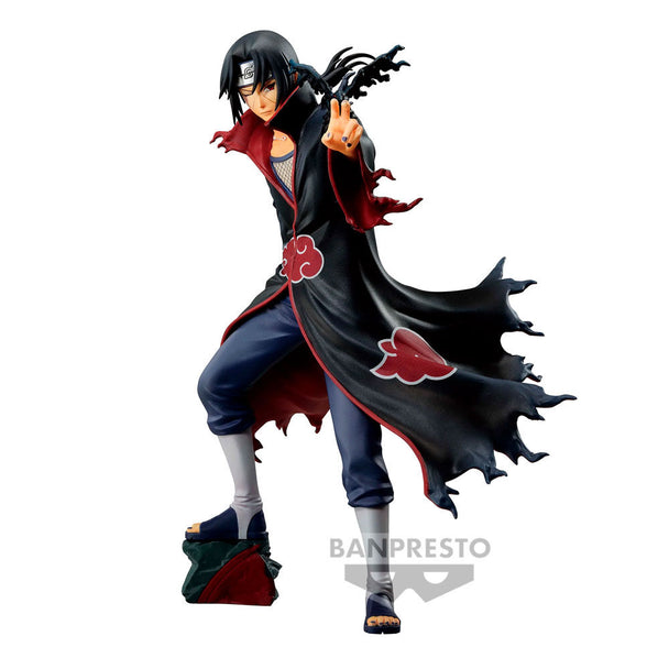 Figurine Itachi Uchiha Banpresto Naruto Shippuden vue de face, 11cm, détails précis