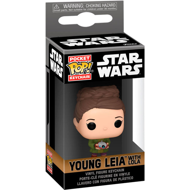 Porte-clés FUNKO Pocket POP avec la jeune Leia Organa de Star Wars, vue rapprochée
