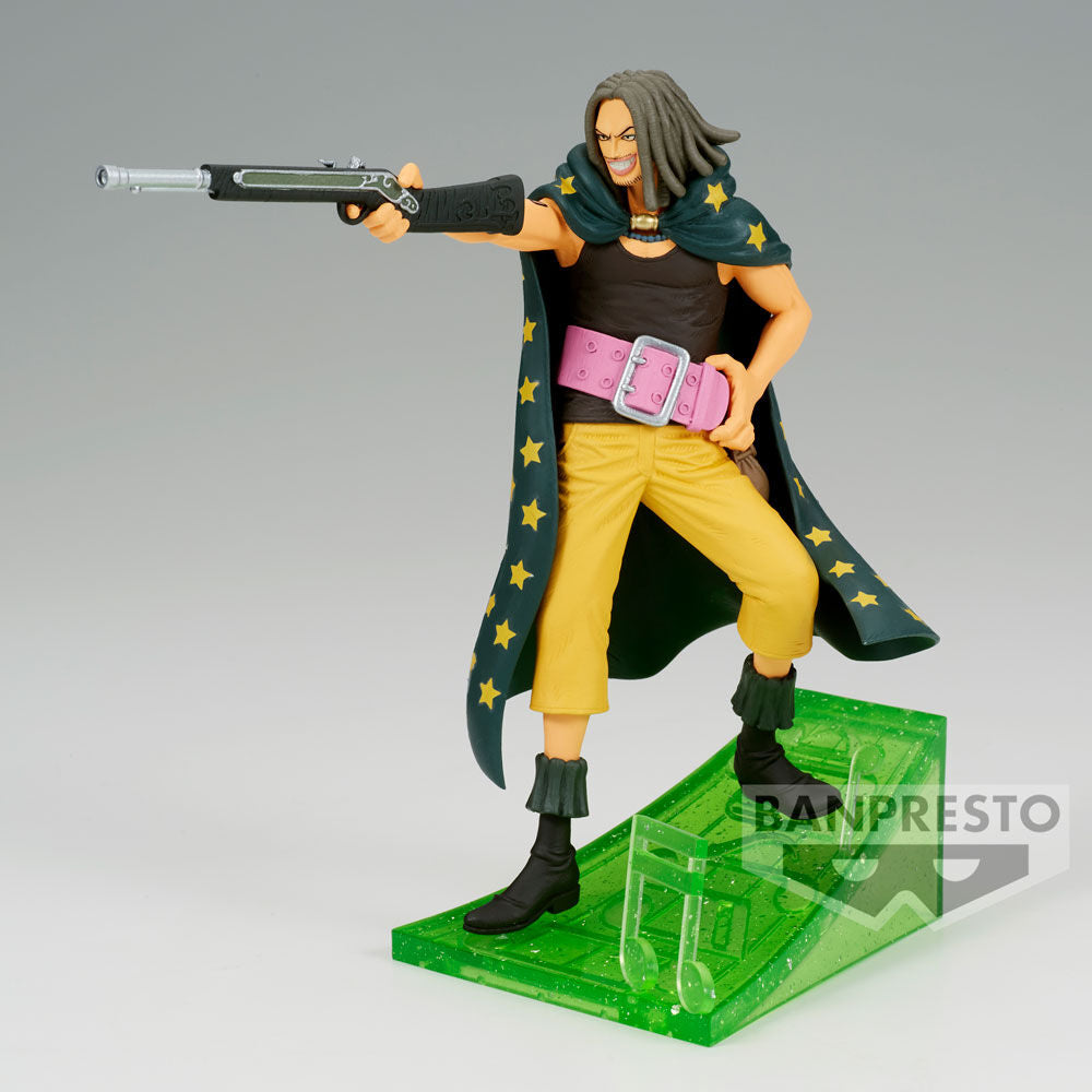 Photo rapprochée des accessoires et finitions de la figurine Yassopp