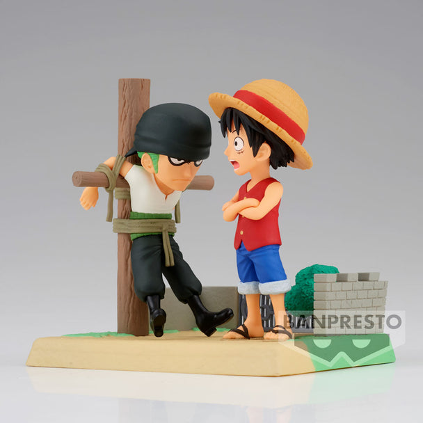 Figurine Roronoa Zoro One Piece de 7 cm en position de combat dynamique
