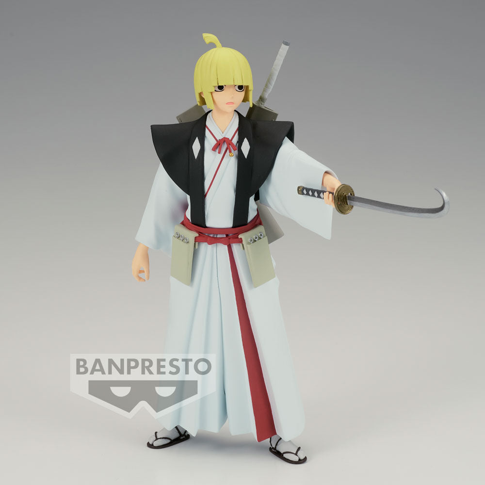 Présentation complète de la figurine Hell Paradise Yamada Asaemon Fuchi sur fond blanc
