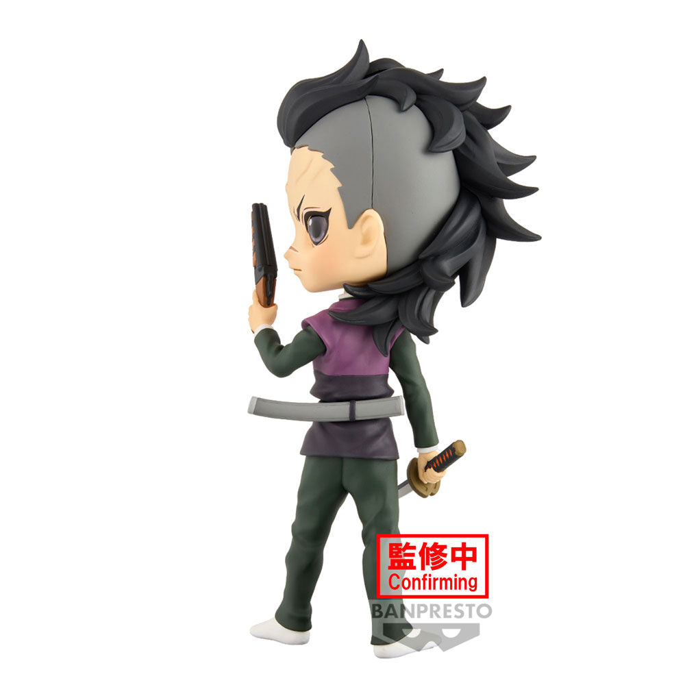 Profil droit de la figurine Genya Shinazugawa Demon Slayer Q Posket avec expression déterminée