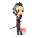 Gros plan sur le visage détaillé de la figurine Genya Shinazugawa Q Posket Demon Slayer