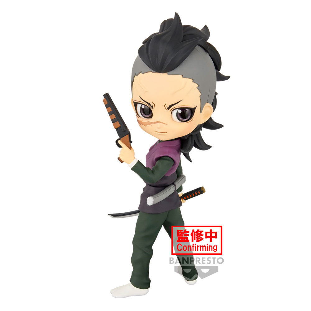 Photo de la base stable de la figurine Genya Shinazugawa Q Posket Demon Slayer 14cm