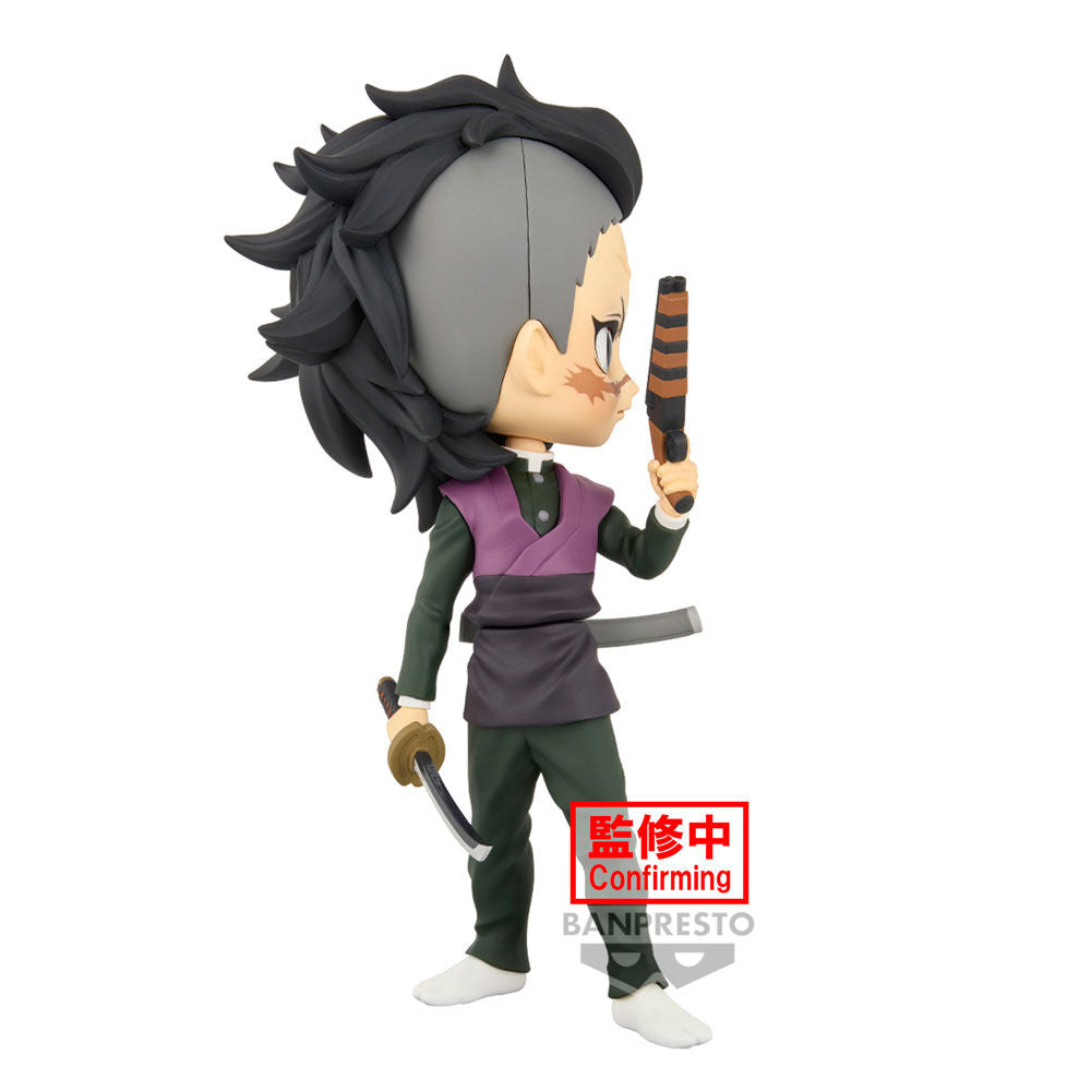 Image de la figurine Genya Shinazugawa Q Posket Demon Slayer sous un angle dynamique