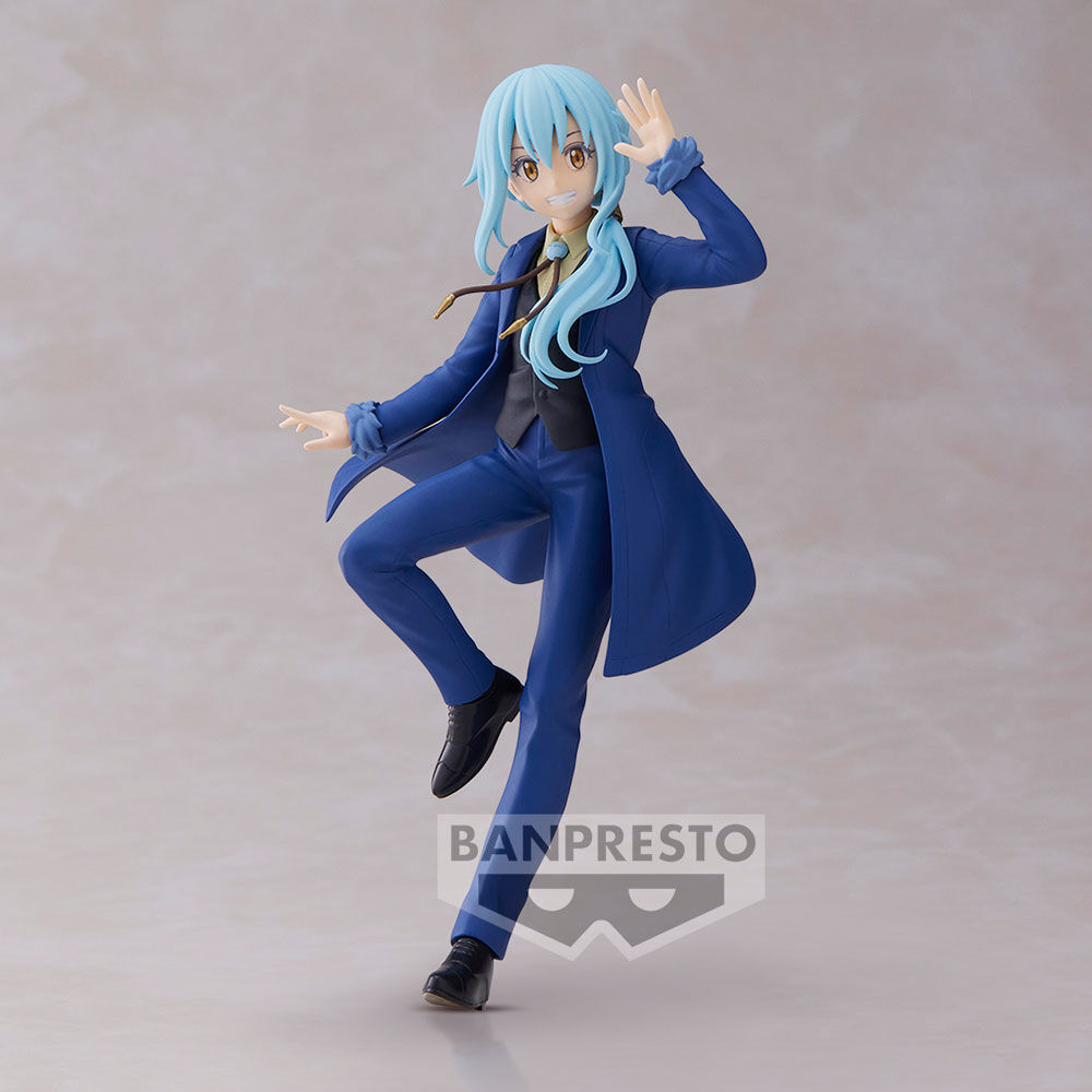 Profil gauche de la figurine Rimuru Tempest montrant les couleurs vives et la posture dynamique