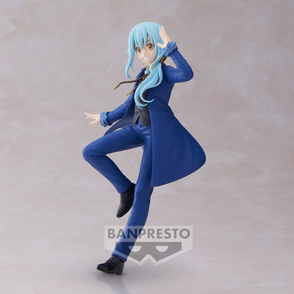 Gros plan sur le visage expressif de Rimuru Tempest avec un sourire caractéristique