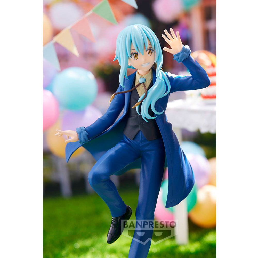 Figurine Rimuru Tempest sur son socle décoratif avec logo 10ème anniversaire