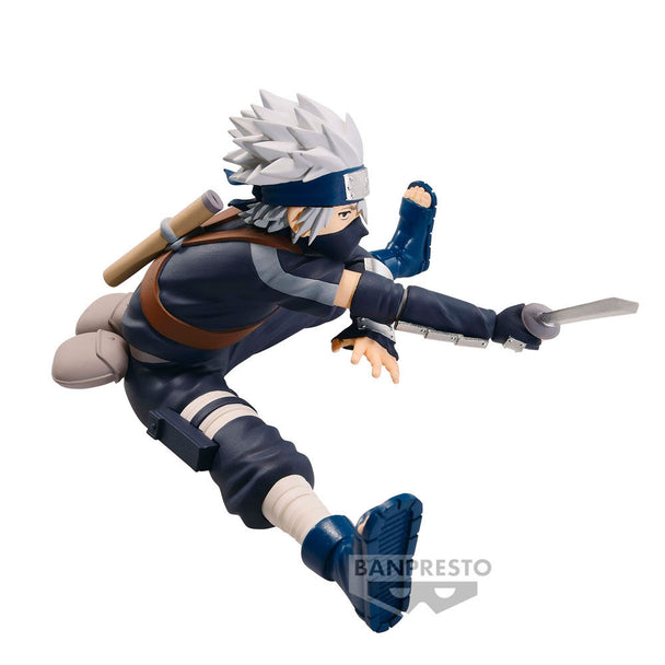 Profil de la figurine Kakashi Hatake Vibrations Stars BANPRESTO en position dynamique