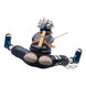 Zoom sur le visage de Kakashi Hatake avec son masque et son bandeau frontal