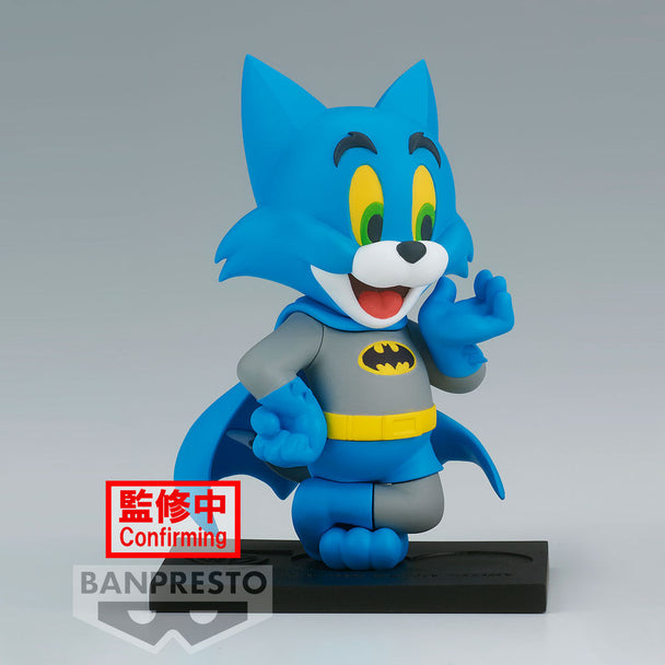 Détail du visage de Tom dans sa tenue Batman sur la figurine BANPRESTO 8cm