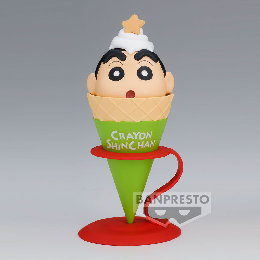 Profil gauche de la figurine BANPRESTO Crayon Shinchan Ice Cream Collection en position dynamique