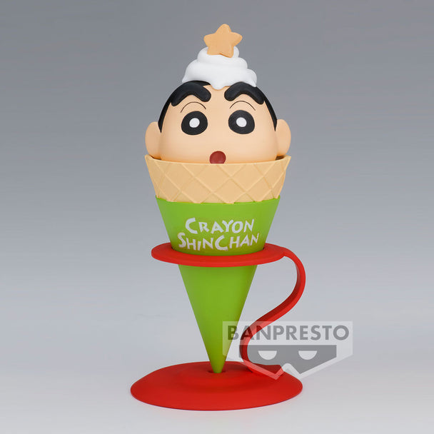 Profil gauche de la figurine BANPRESTO Crayon Shinchan Ice Cream Collection en position dynamique