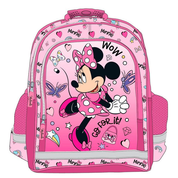 Sac à dos Disney Minnie 41 cm avec design coloré et dimensions adaptées aux enfants.