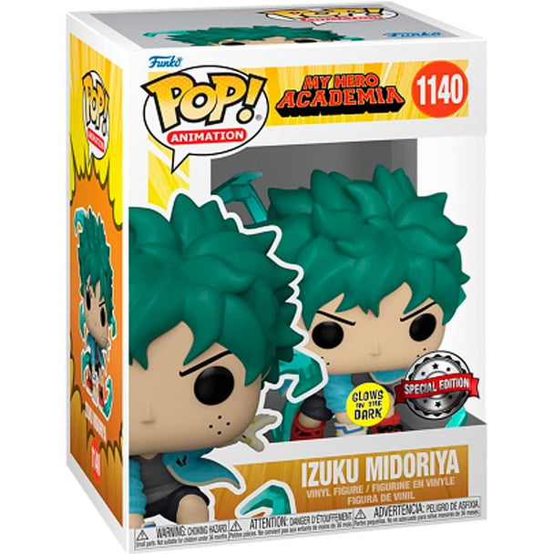 Vue rapprochée de la figurine Funko POP Izuku Midoriya avec détails précis du personnage