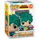 Vue rapprochée de la figurine Funko POP Izuku Midoriya avec détails précis du personnage