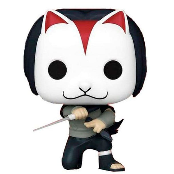 Figurine Funko POP Naruto Shippuden Itachi en tenue Anbu vue de face dans sa boîte vitrine