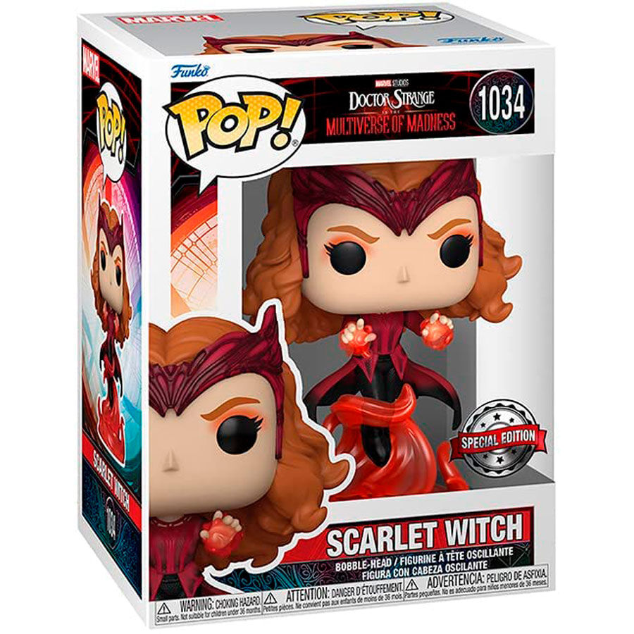 Figurine Funko POP Scarlet Witch exclusive en vinyle dans sa boîte fenêtre collector