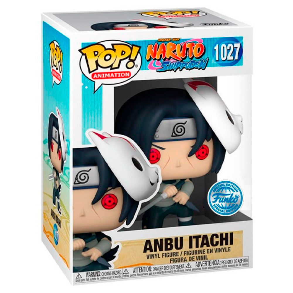 Vue de face de la figurine Itachi Anbu avec détails précis et couleurs fidèles au personnage