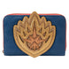 Vue avant du portefeuille Loungefly Guardians of the Galaxy 3 avec logo Ravager Badge en cuir vegan.