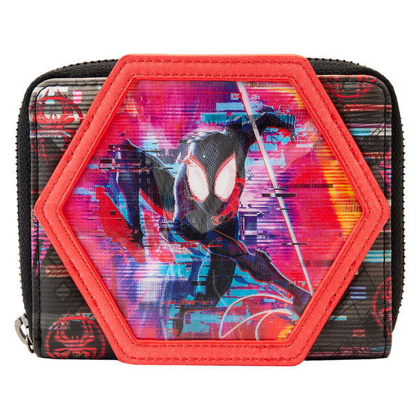 Portefeuille Loungefly Spiderman Across the Spider-Verse vue face avant avec effet lenticulaire