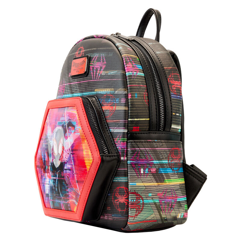 Détail des fermetures métalliques robustes du sac à dos Marvel Spiderman 27cm