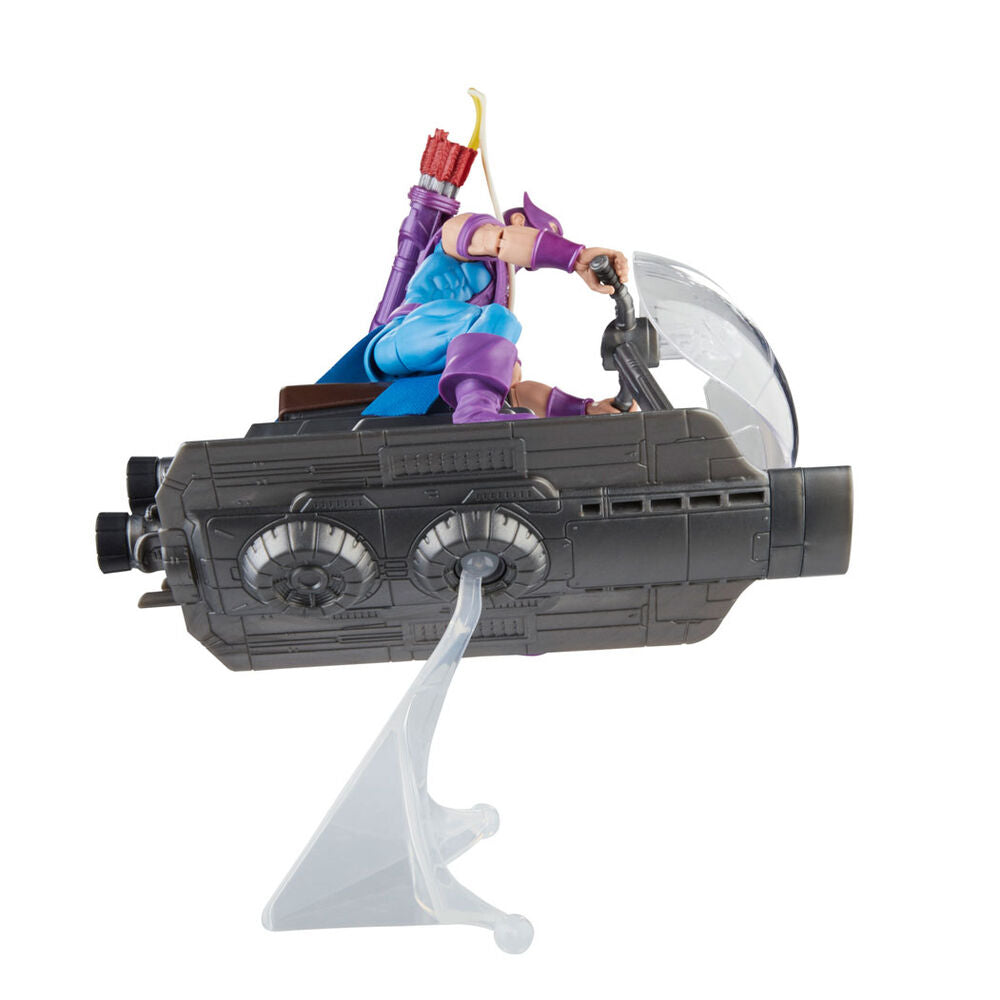 Figurine Hawkeye montrant les articulations flexibles des bras et jambes