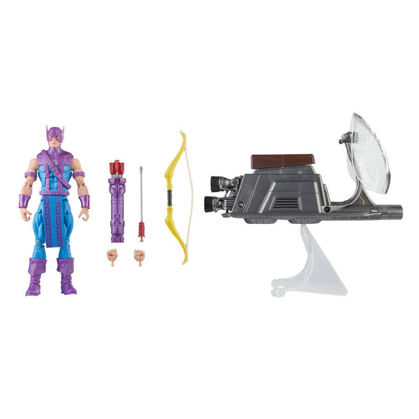 Figurine Hawkeye Marvel Avengers 15cm avec Sky-Cycle en vue frontale détaillée