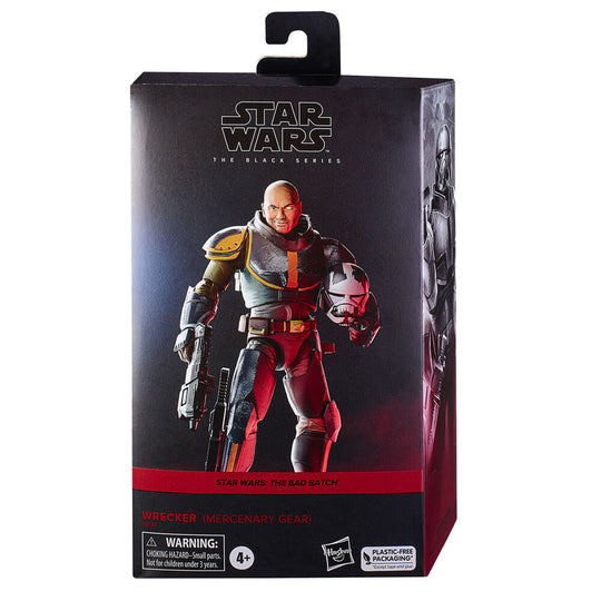 Figurine articulée Wrecker de Star Wars The Bad Batch en position dynamique, vue de face