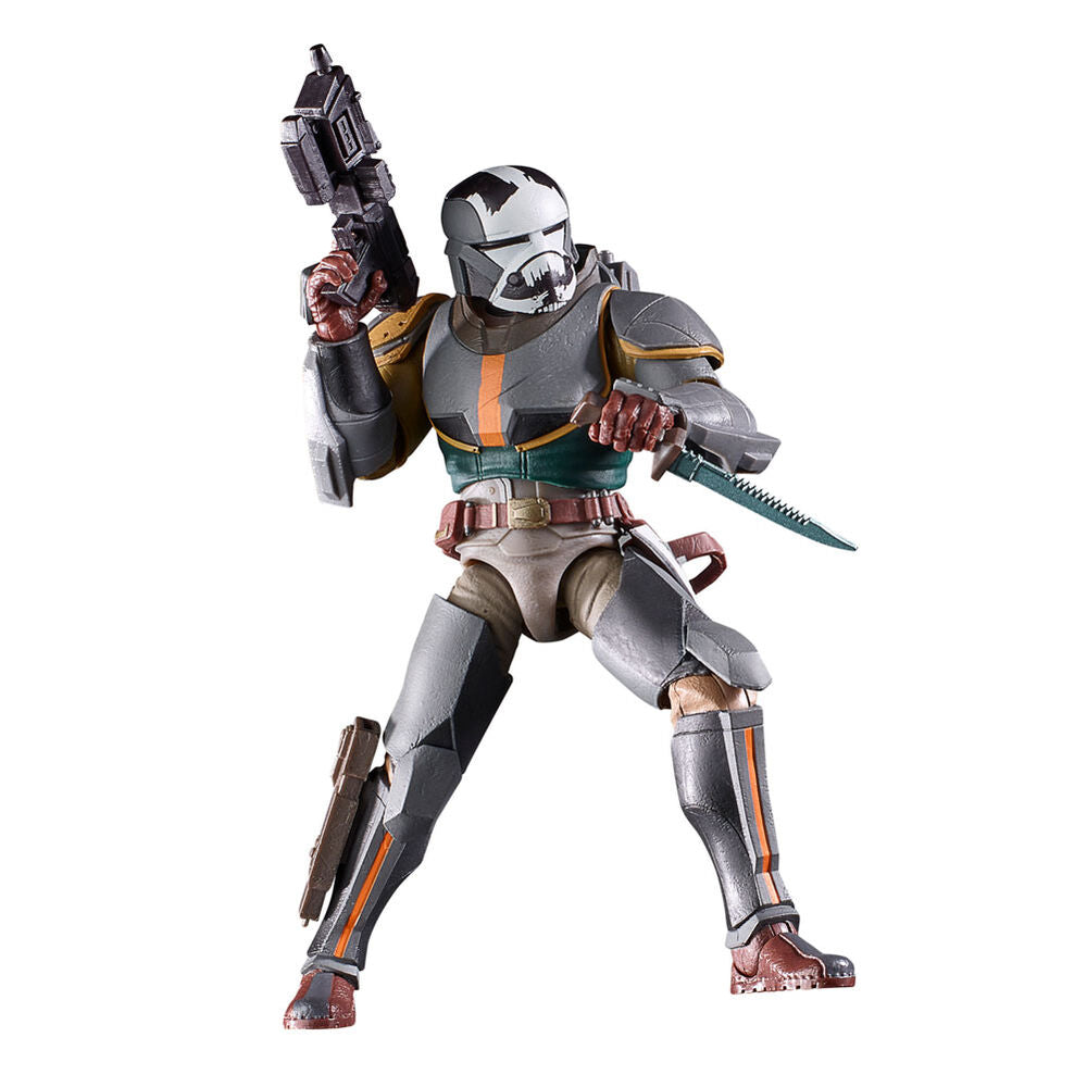 Vue rapprochée des mains articulées de la figurine Wrecker avec accessoires