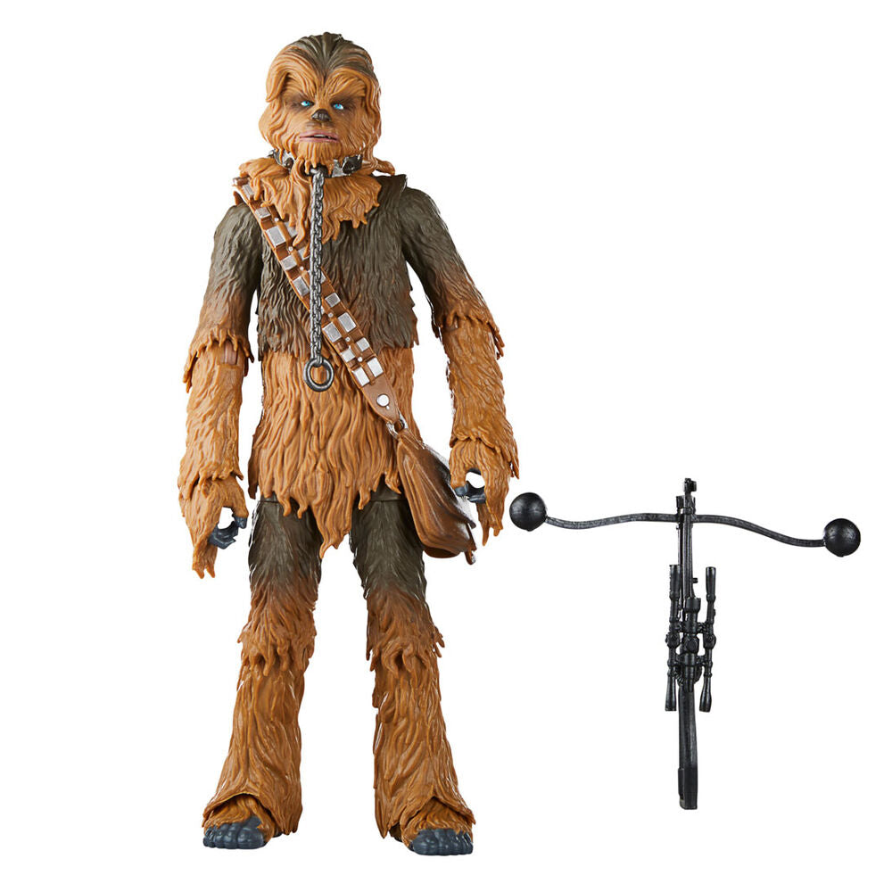 Vue latérale de la figurine Chewbacca montrant les détails du pelage