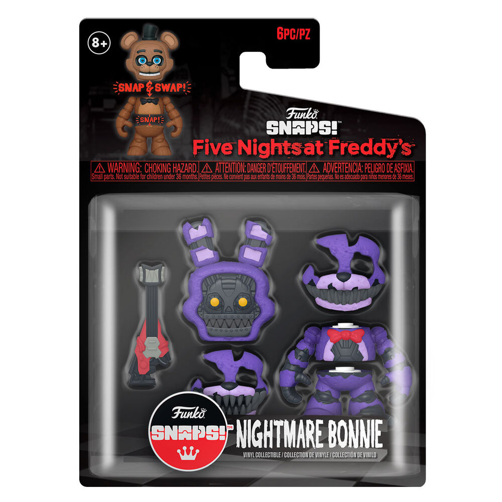 Zoom sur la figurine Nightmare Bonnie Funko Snaps montrant les textures et couleurs réalistes