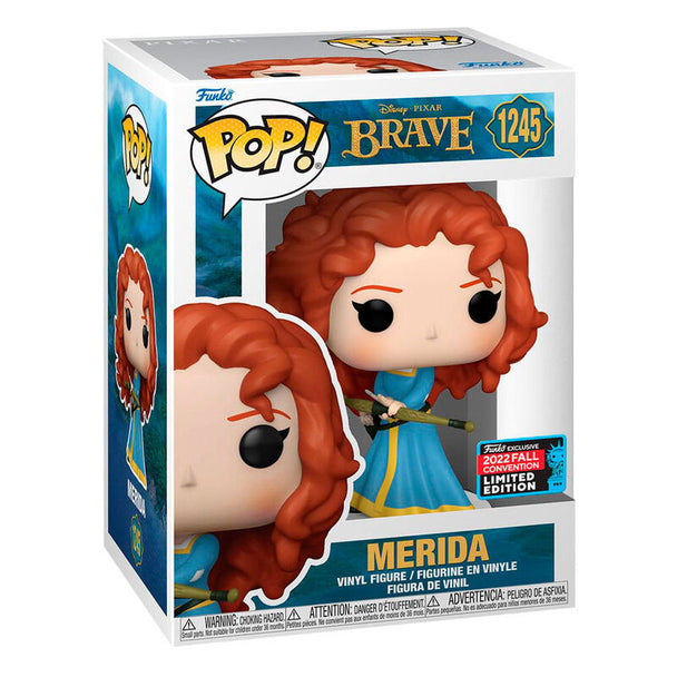 Figurine Funko POP Merida exclusive de Disney Pixar Rebelle en vinyle de 9 cm dans sa boîte cadeau