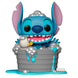 Photo de la figurine Stitch dans la baignoire Funko POP Deluxe, montrant les détails de la peinture et la qualité de la finition sous un angle latéral